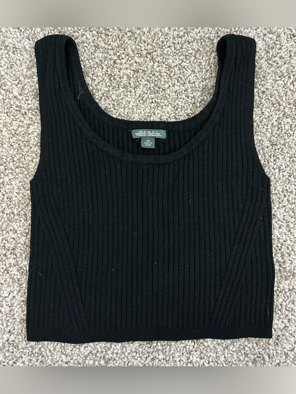 Wild Fable Black Ribbed Knit Tank Top